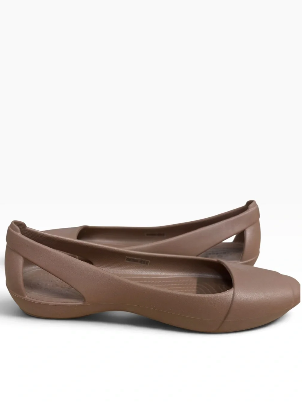 Crocs Sienna Flats Size 9 Brown Slip On Ballet Shoes Comfort Work Casual